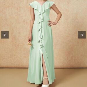 Elegant Dusty Sage Green Kids Dress